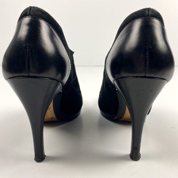 DaniBlack Ankle black suede Boots slip-on booties stiletto Heels size 6.5 shoes - Picture 3 of 8